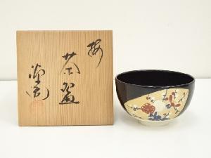 禎山造　色絵梅茶碗（共箱）
